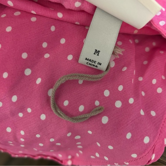 A New Day Pink Puff Sleeve Wrap Mini Dress NWOT M - Picture 6 of 12